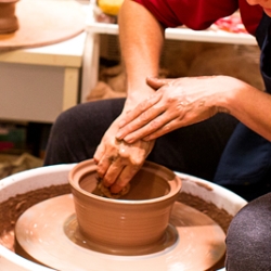 sponging off, pottery debra griffin dag